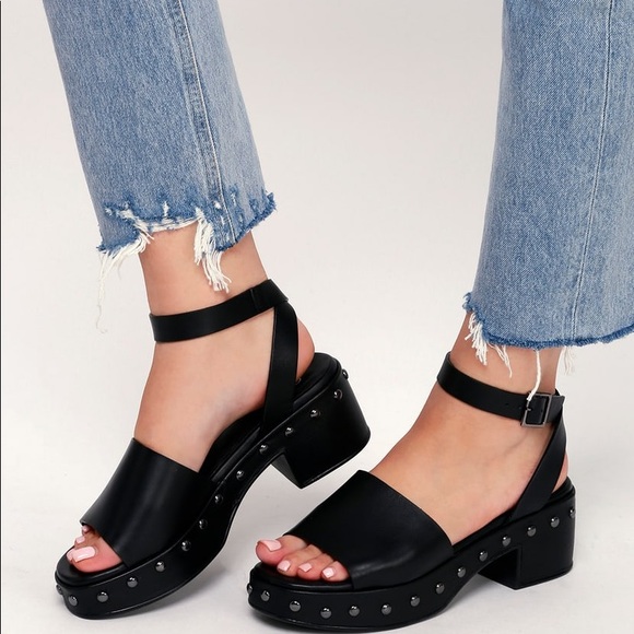 Seyechlles studded black platform sandal - Picture 3 of 5